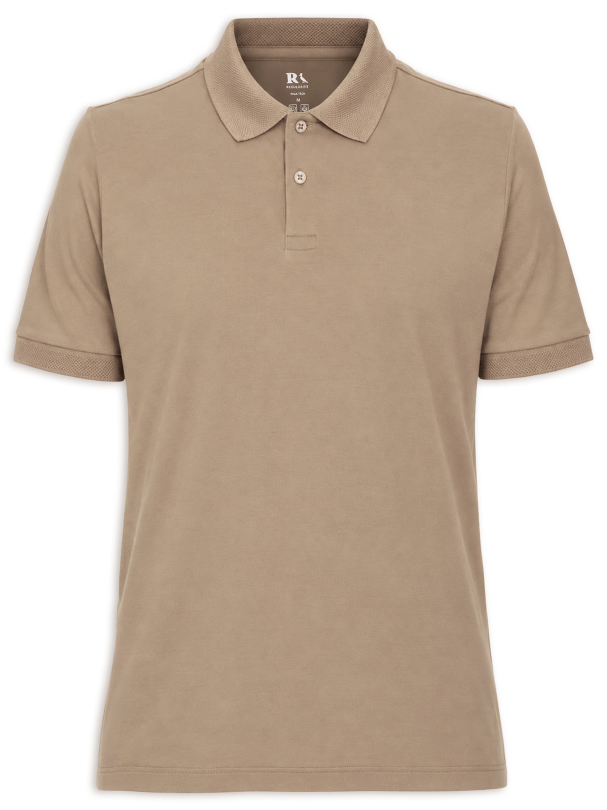 Polo Masculina Pima Tech Bege Reserva
