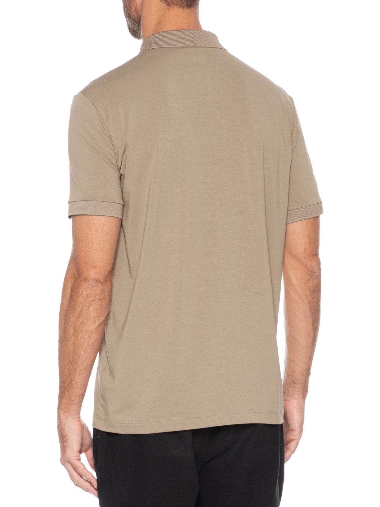 Polo Masculina Pima Tech Bege Reserva