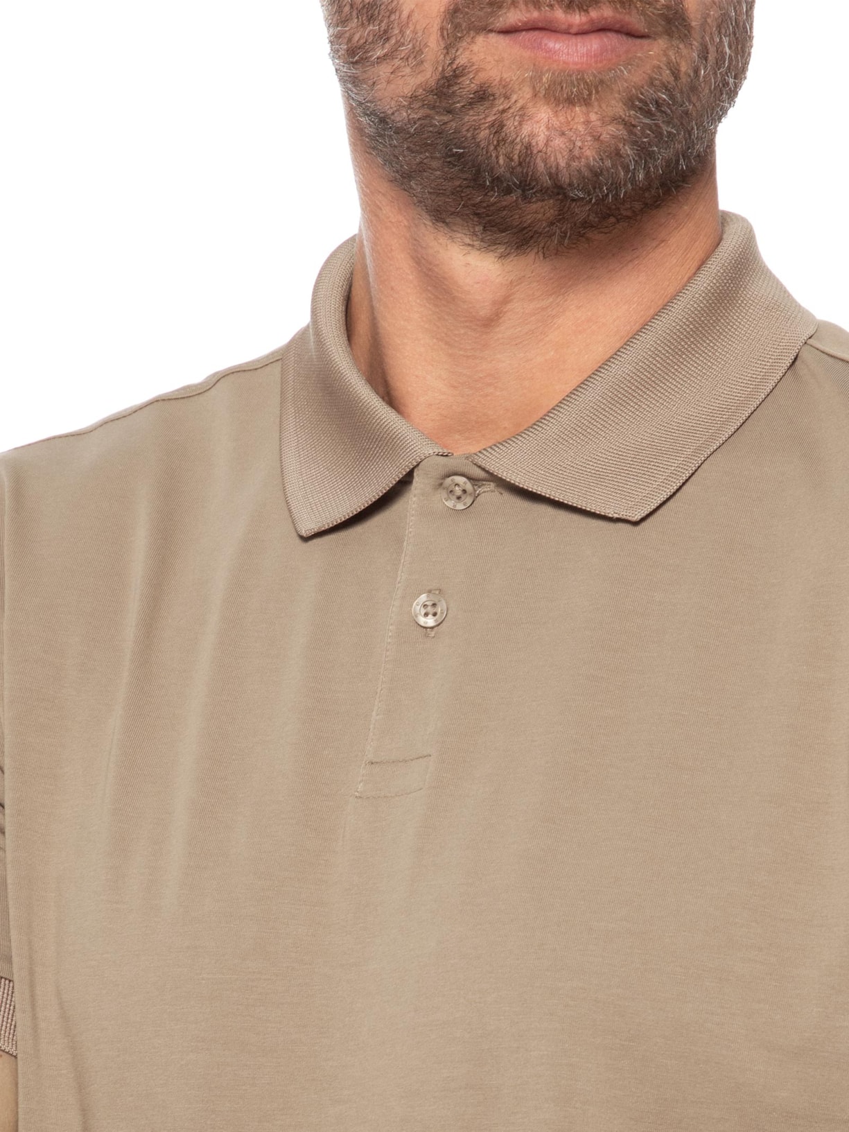 Polo Masculina Pima Tech Bege Reserva