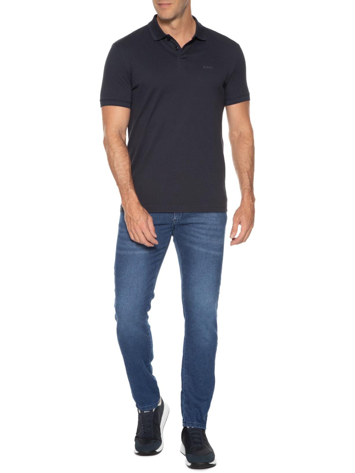 Polo Masculina Pio Azul Boss