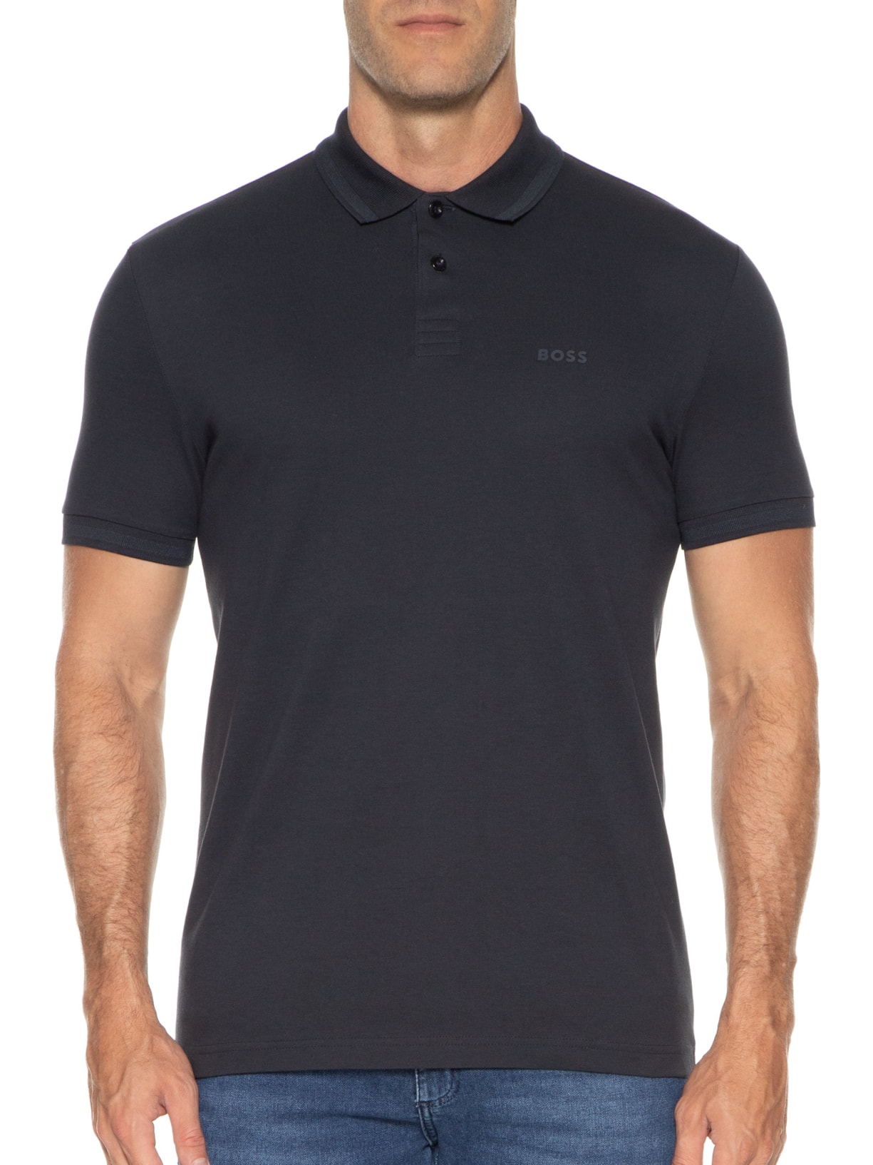 Polo Masculina Pio Azul Boss