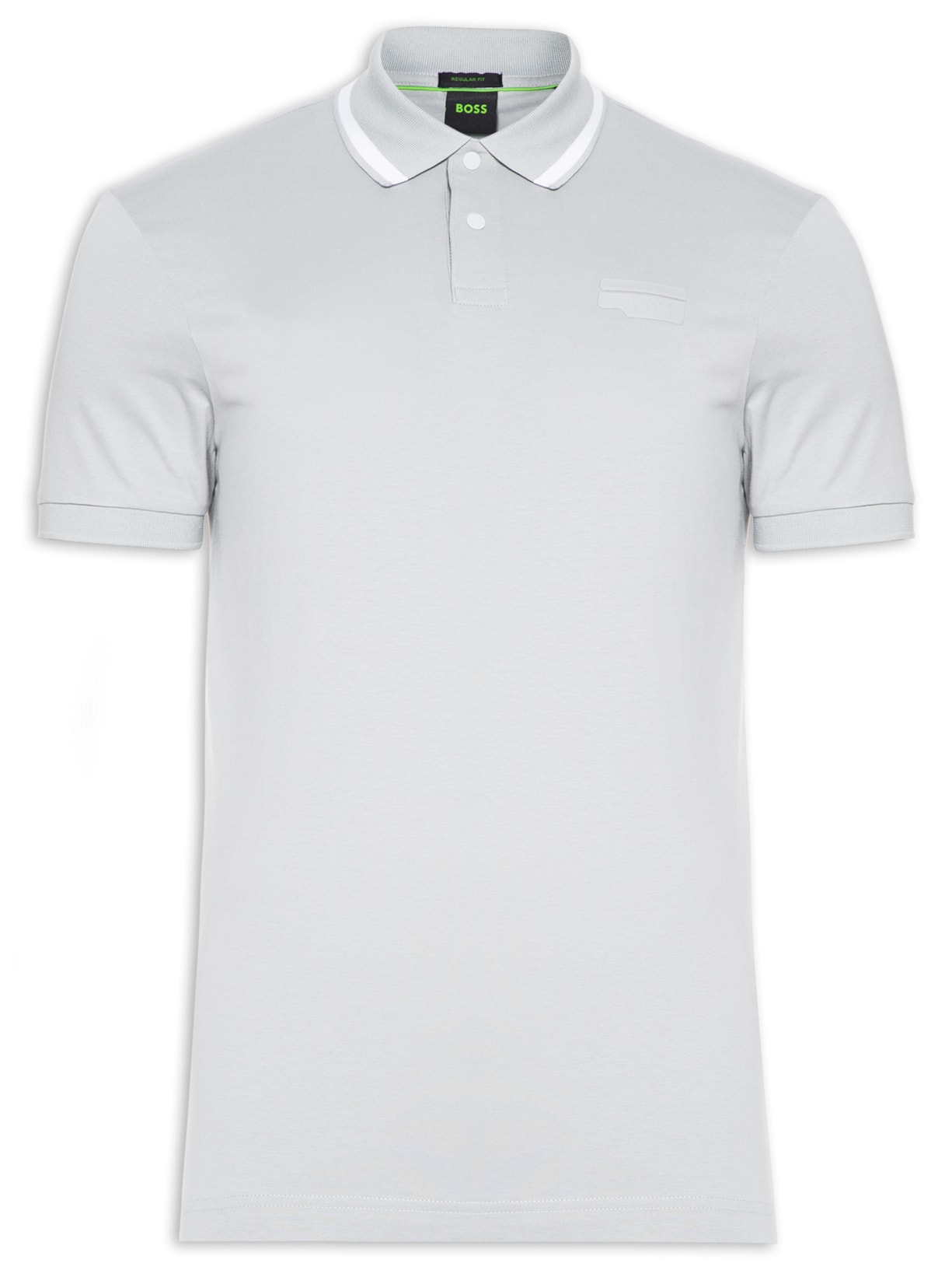 Polo Masculina Pio Badge - Cinza