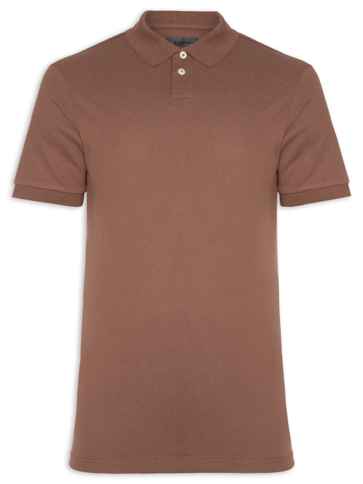 Polo Masculina Piquet Algodão Stretch Manga Curta - Marrom