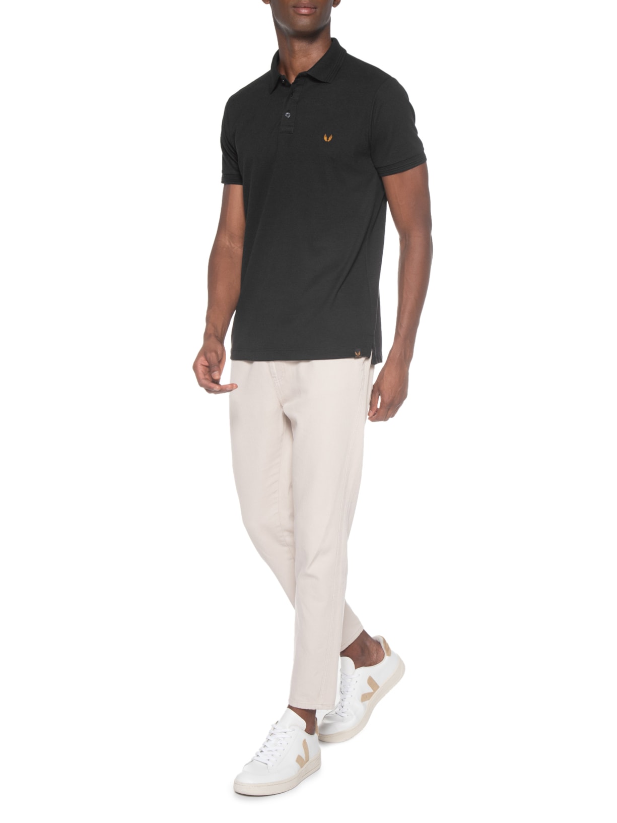 Polo Masculina Piquet Base Ian Preto Spirito Santo