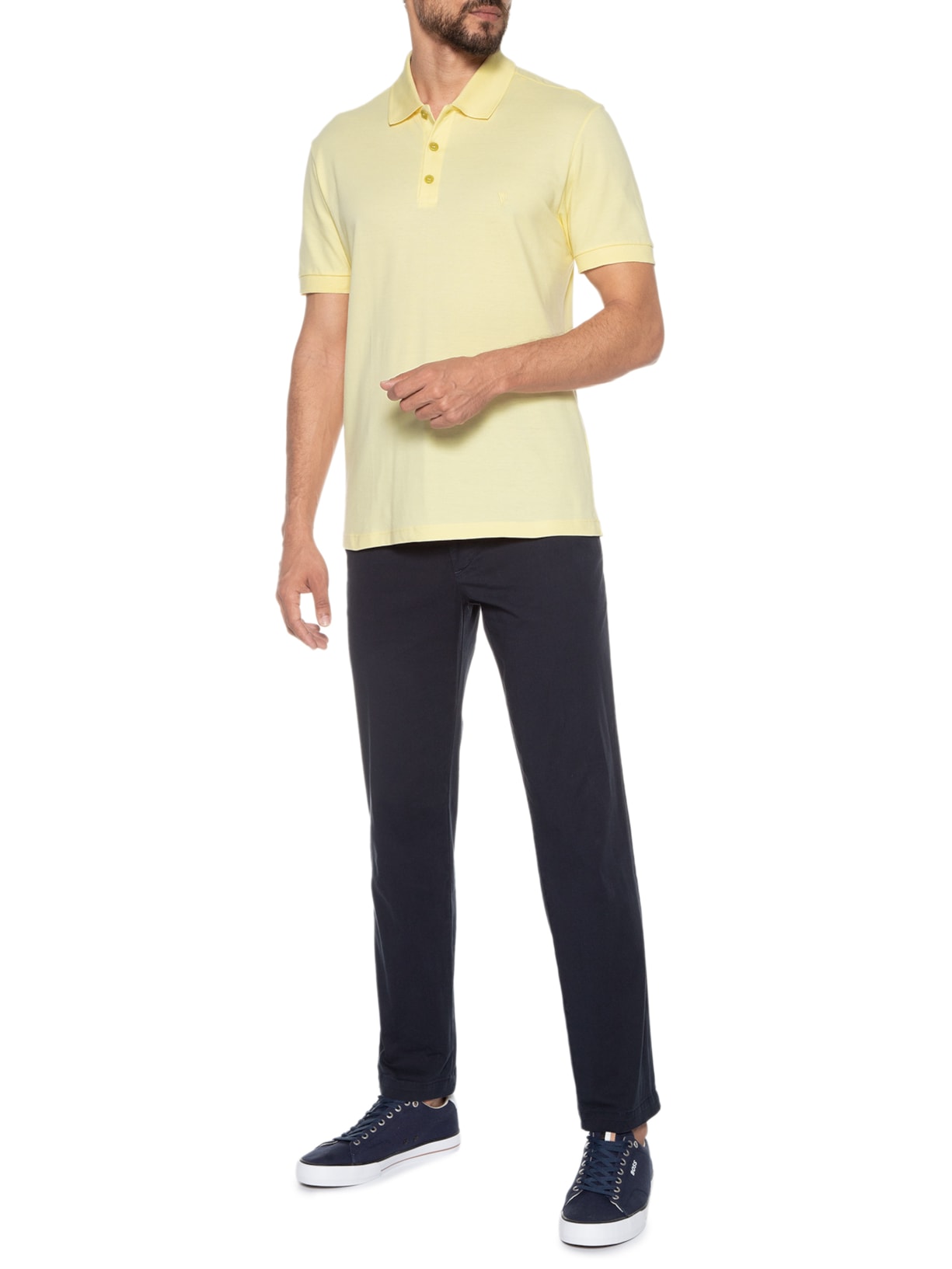 Polo Masculina Piquet Básica Amarelo Vr