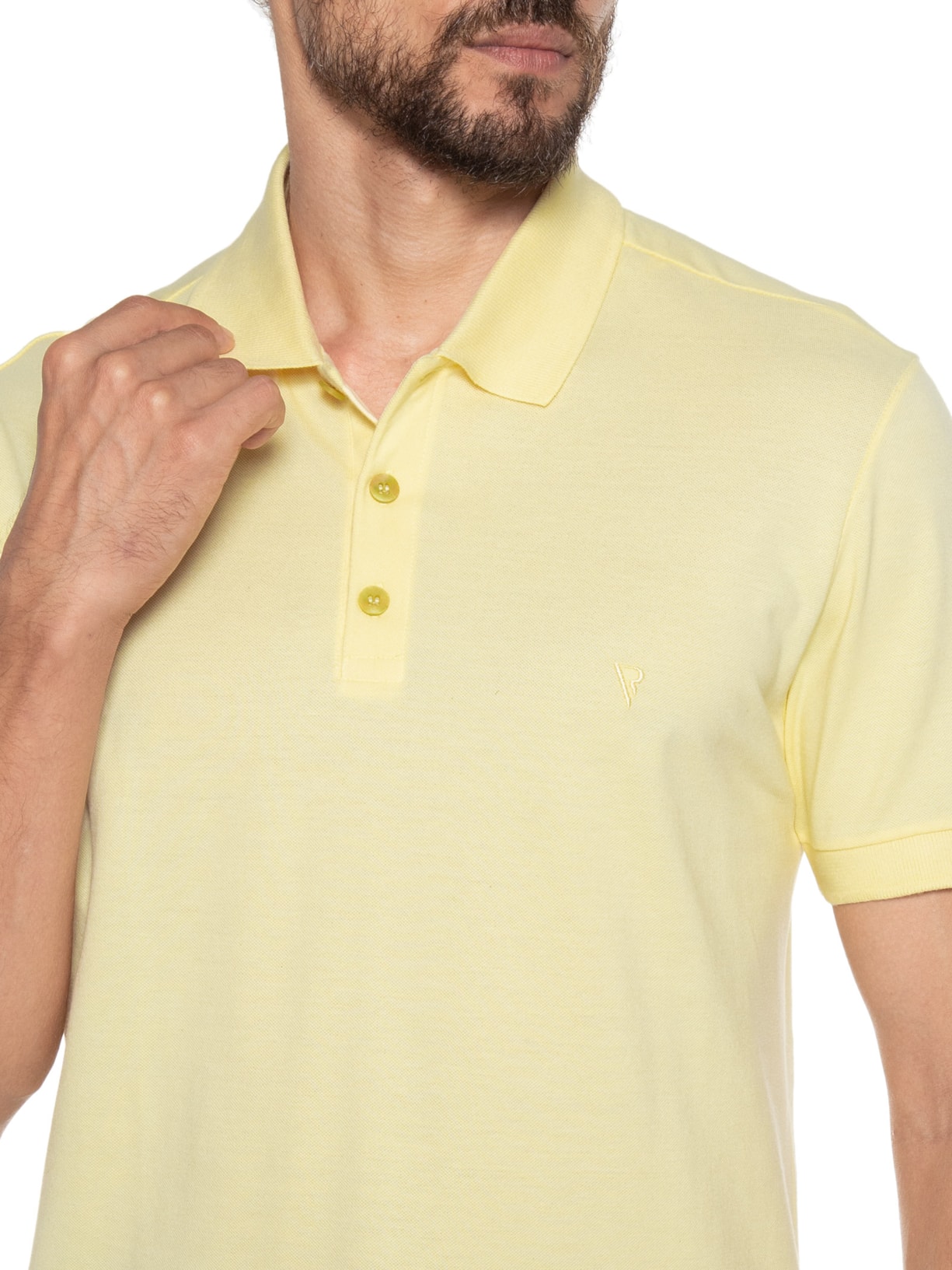 Polo Masculina Piquet Básica Amarelo Vr