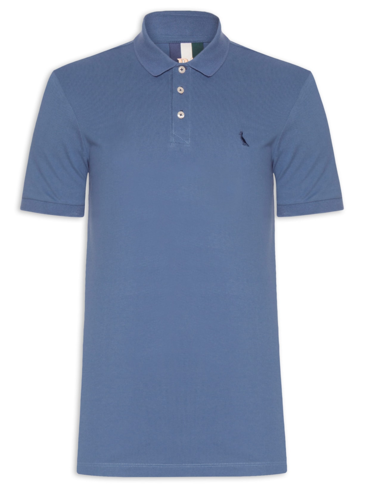 Polo Masculina Piquet Básica - Azul