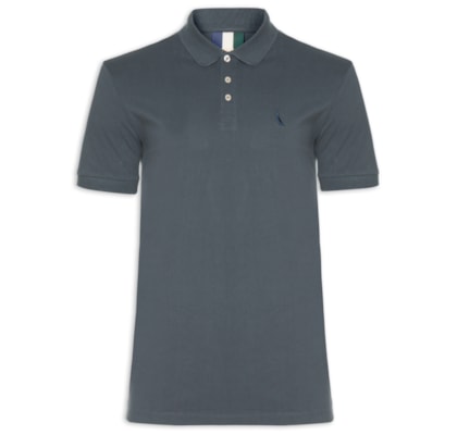 Polo Masculina Piquet Básica - Cinza