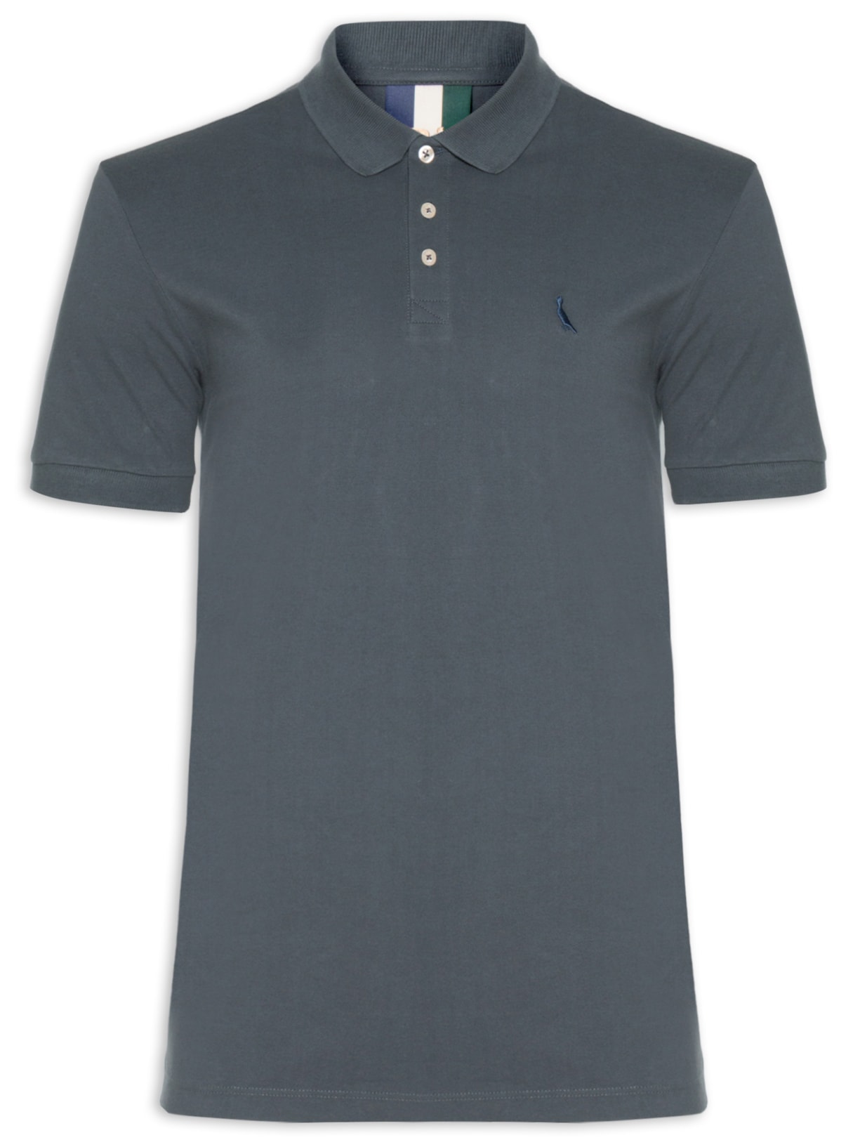 Polo Masculina Piquet Básica - Cinza