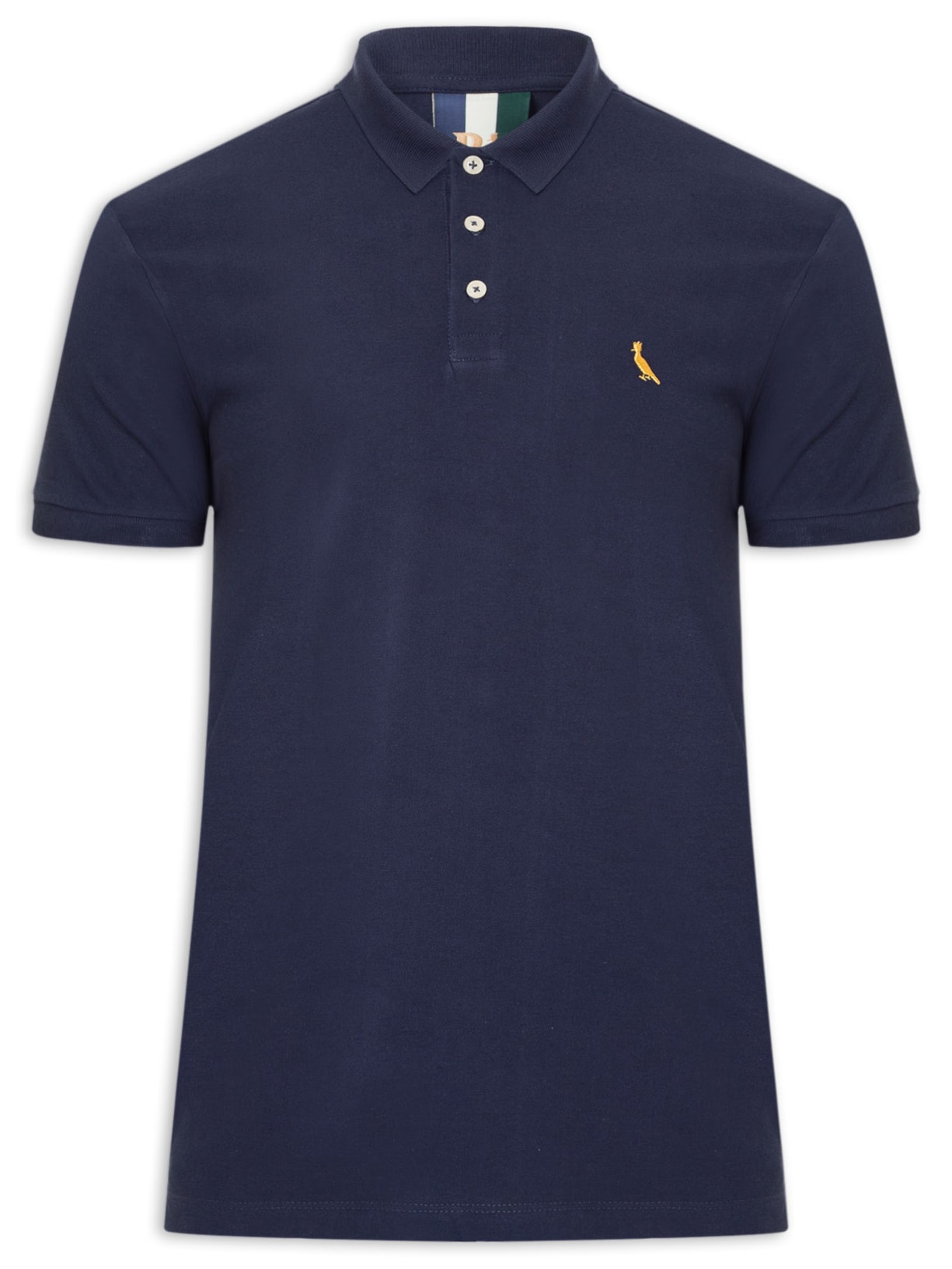 Polo Masculina Piquet Básica Golden Pais Azul Reserva