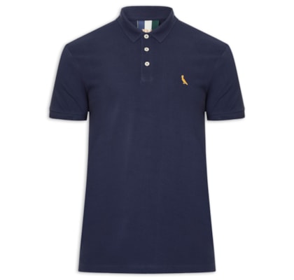 Polo Masculina Piquet Básica Golden Pais - Azul