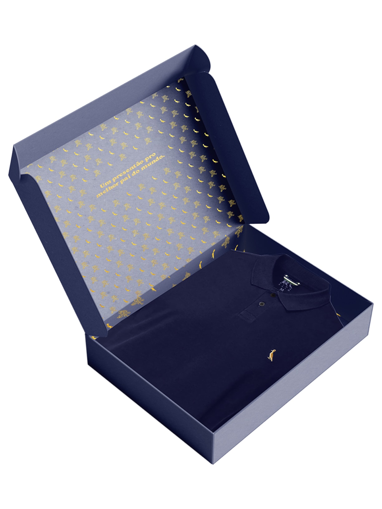 Polo Masculina Piquet Básica Golden Pais Azul Reserva