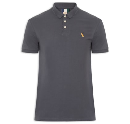 Polo Masculina Piquet Básica Golden Pais - Cinza