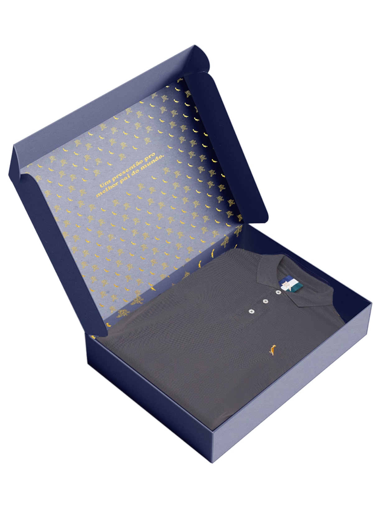 Polo Masculina Piquet Básica Golden Pais Cinza Reserva