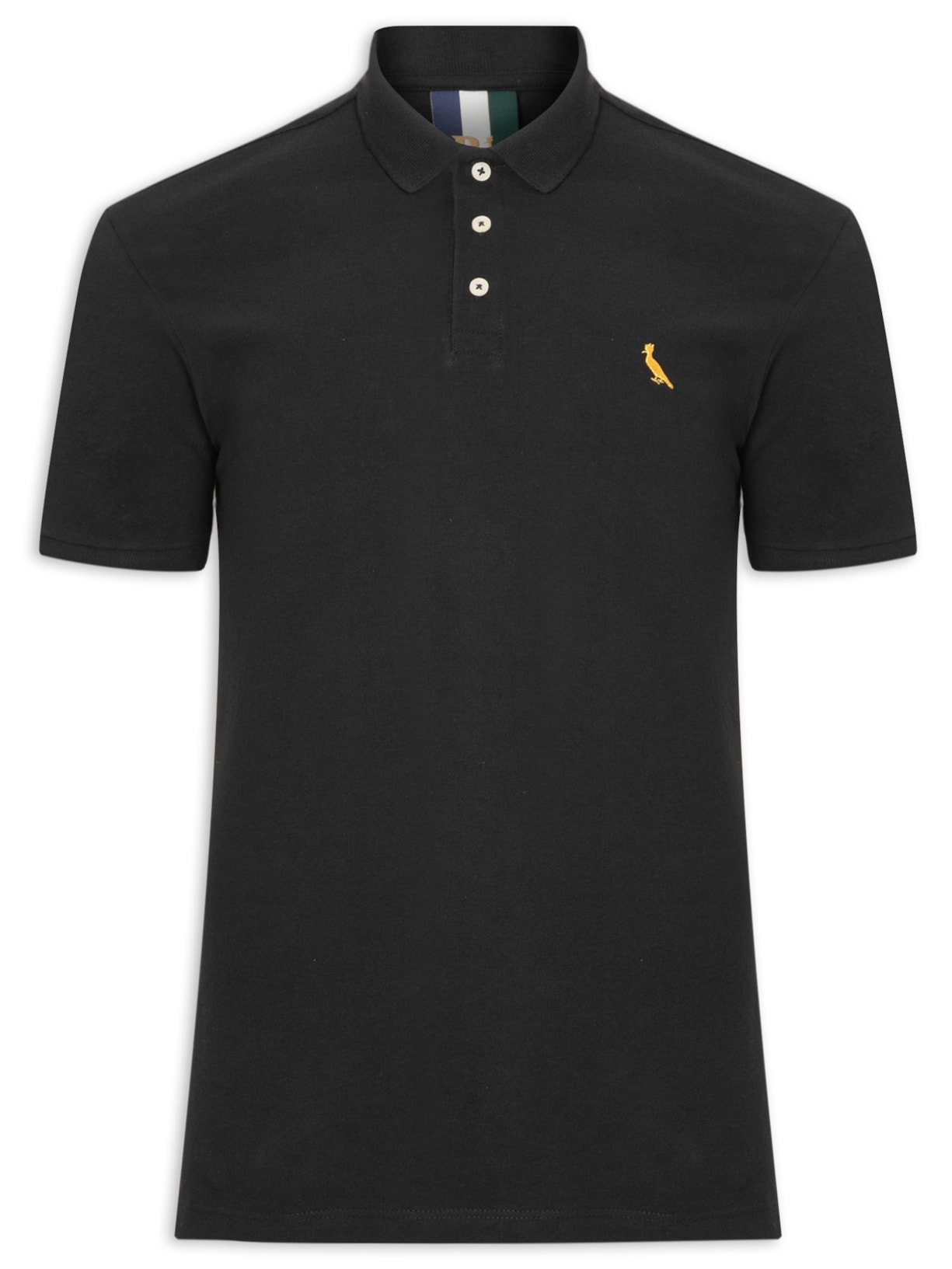 Polo Masculina Piquet Básica Golden Pais - Preto