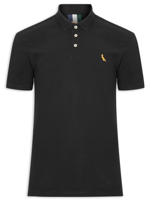 Polo Masculina Piquet Básica Golden Pais - Preto