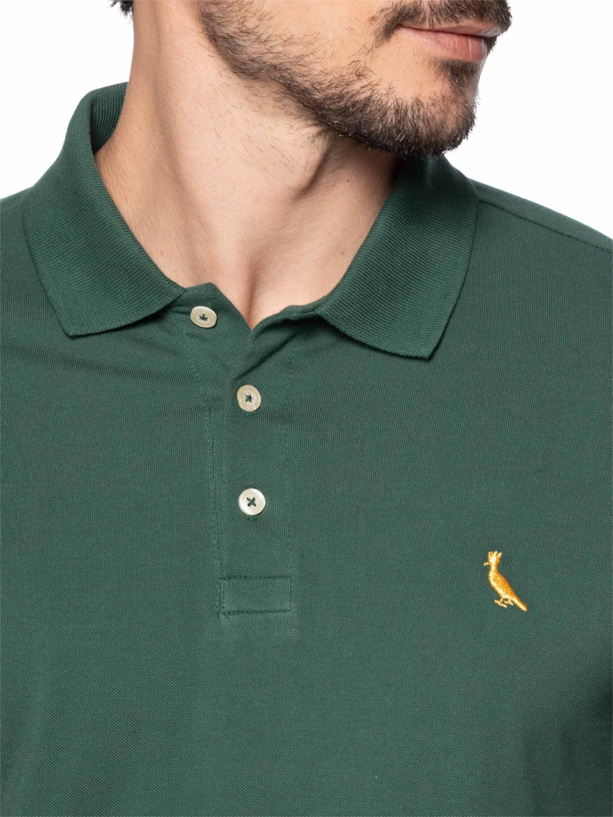 Polo Masculina Piquet Básica Golden Pais Verde Reserva
