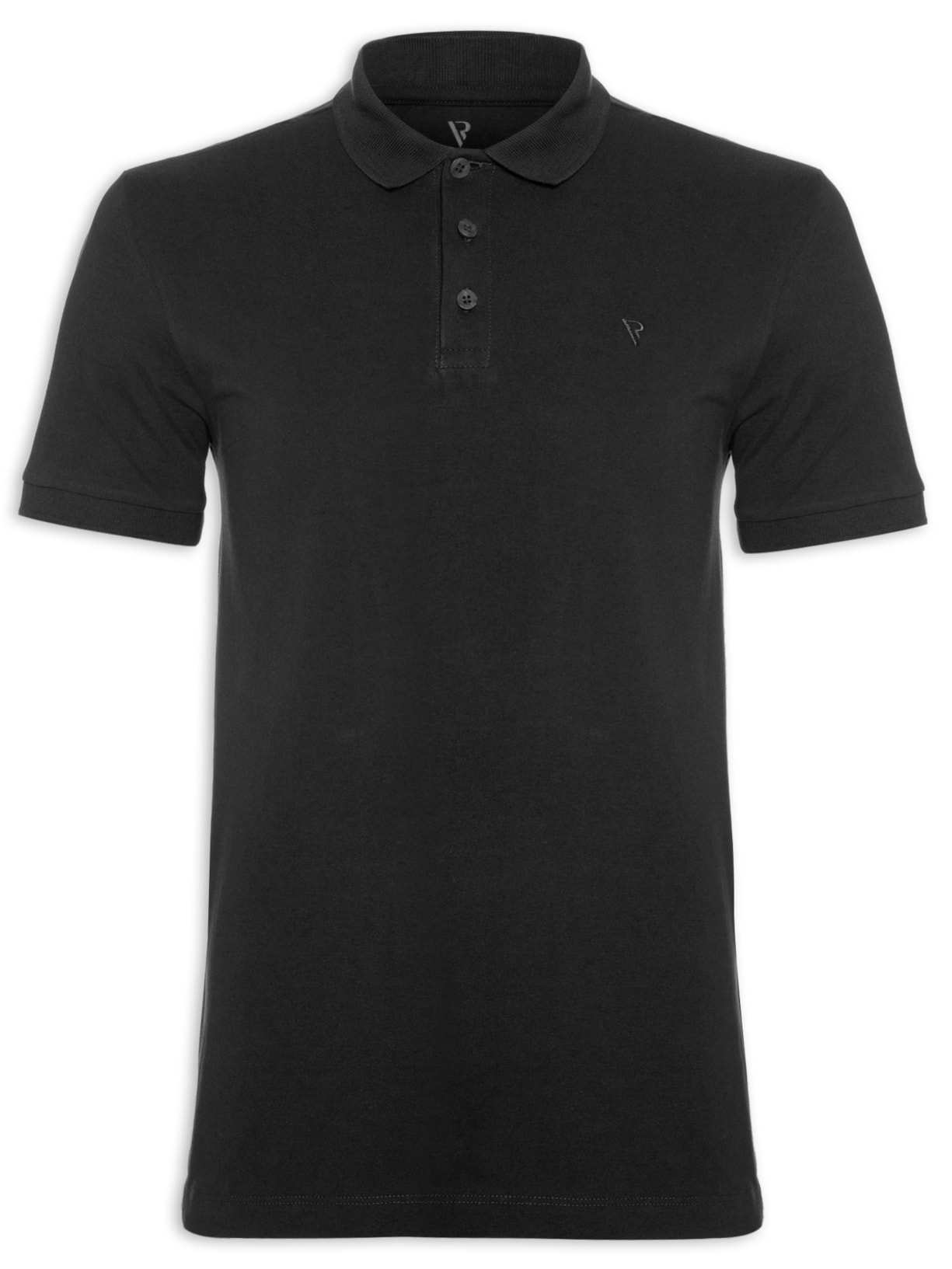 Polo Masculina Piquet Básica - Preto