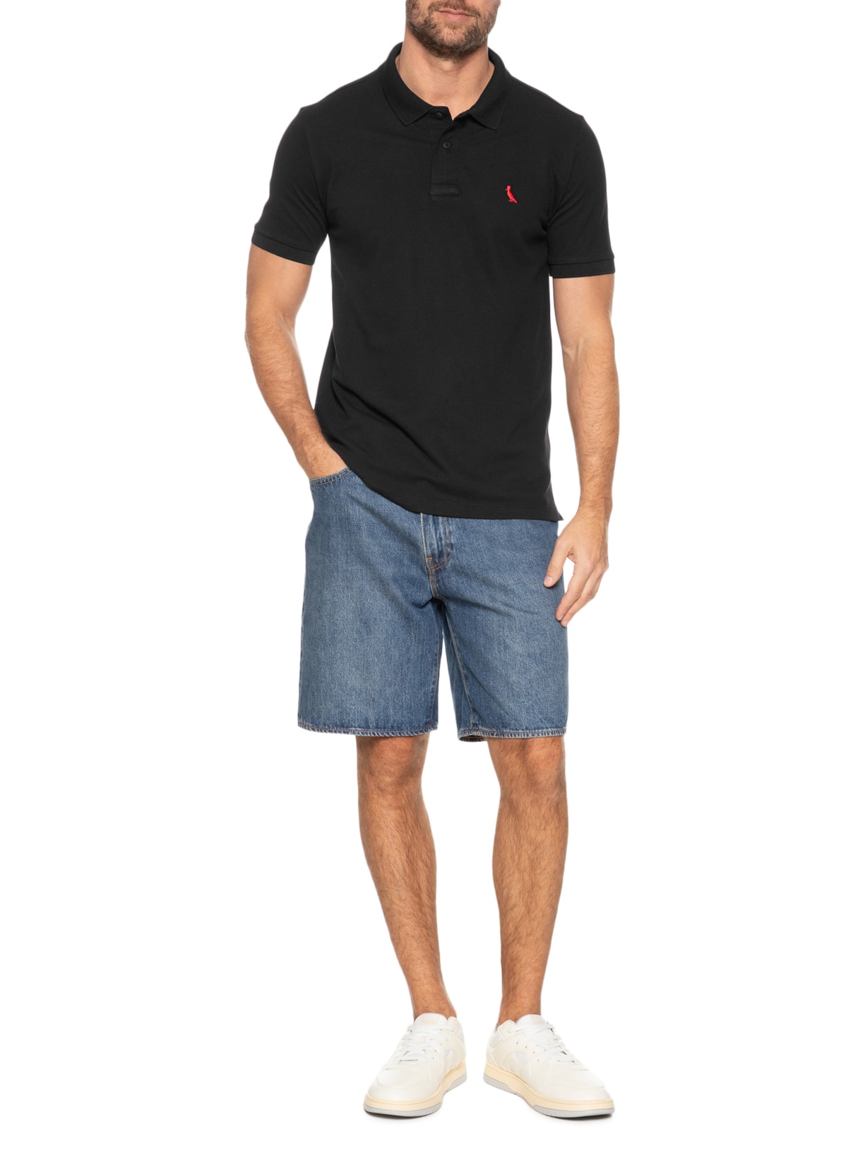 Polo Masculina Piquet Class Red Bird Preto Reserva