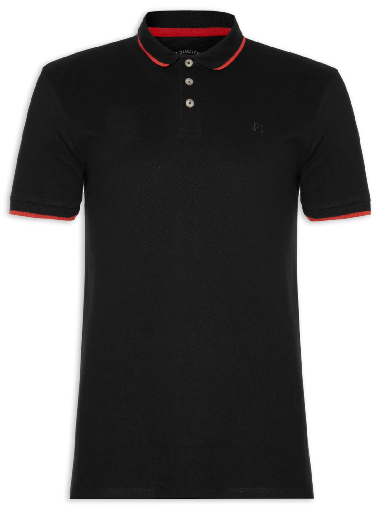 Polo Masculina Piquet Classic Friso Preto Jab