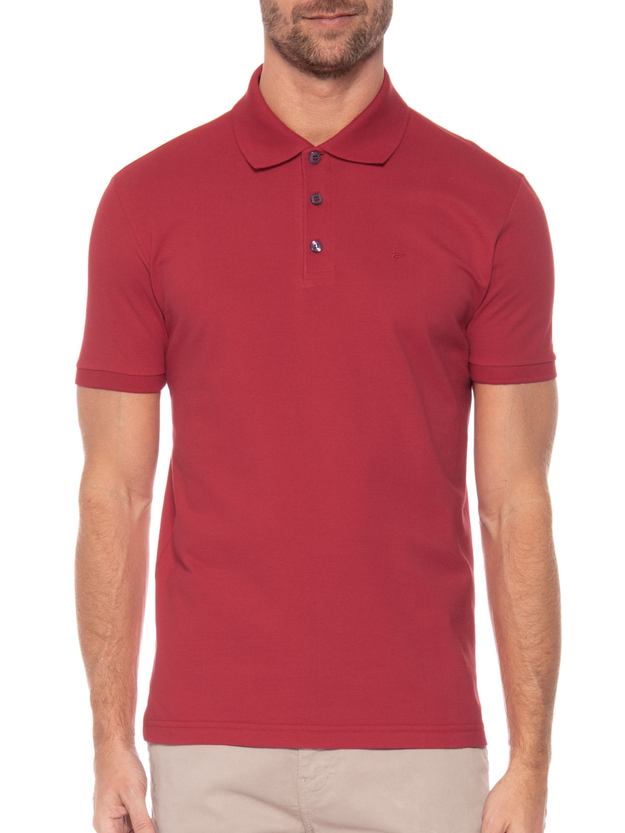 Polo Masculina Piquet Classic Manga Curta Vermelho Ellus