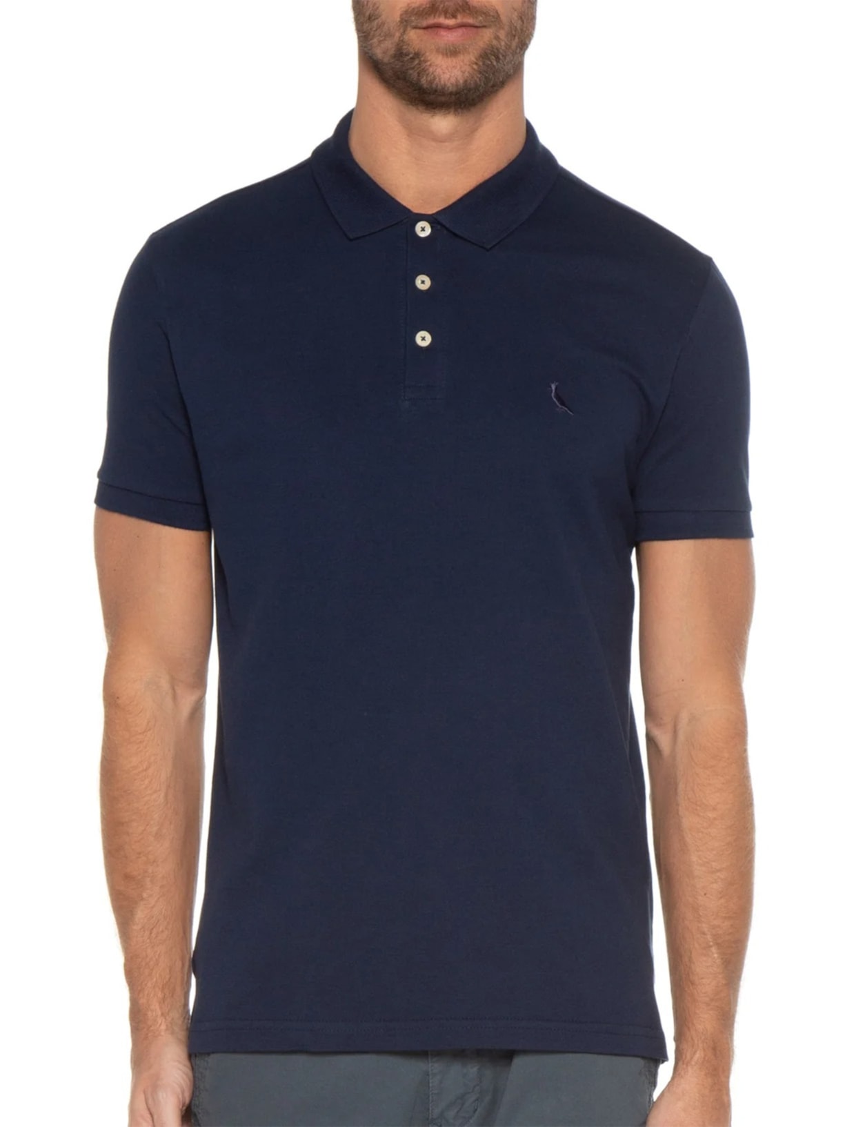 Polo Masculina Piquet Clássica Azul Reserva