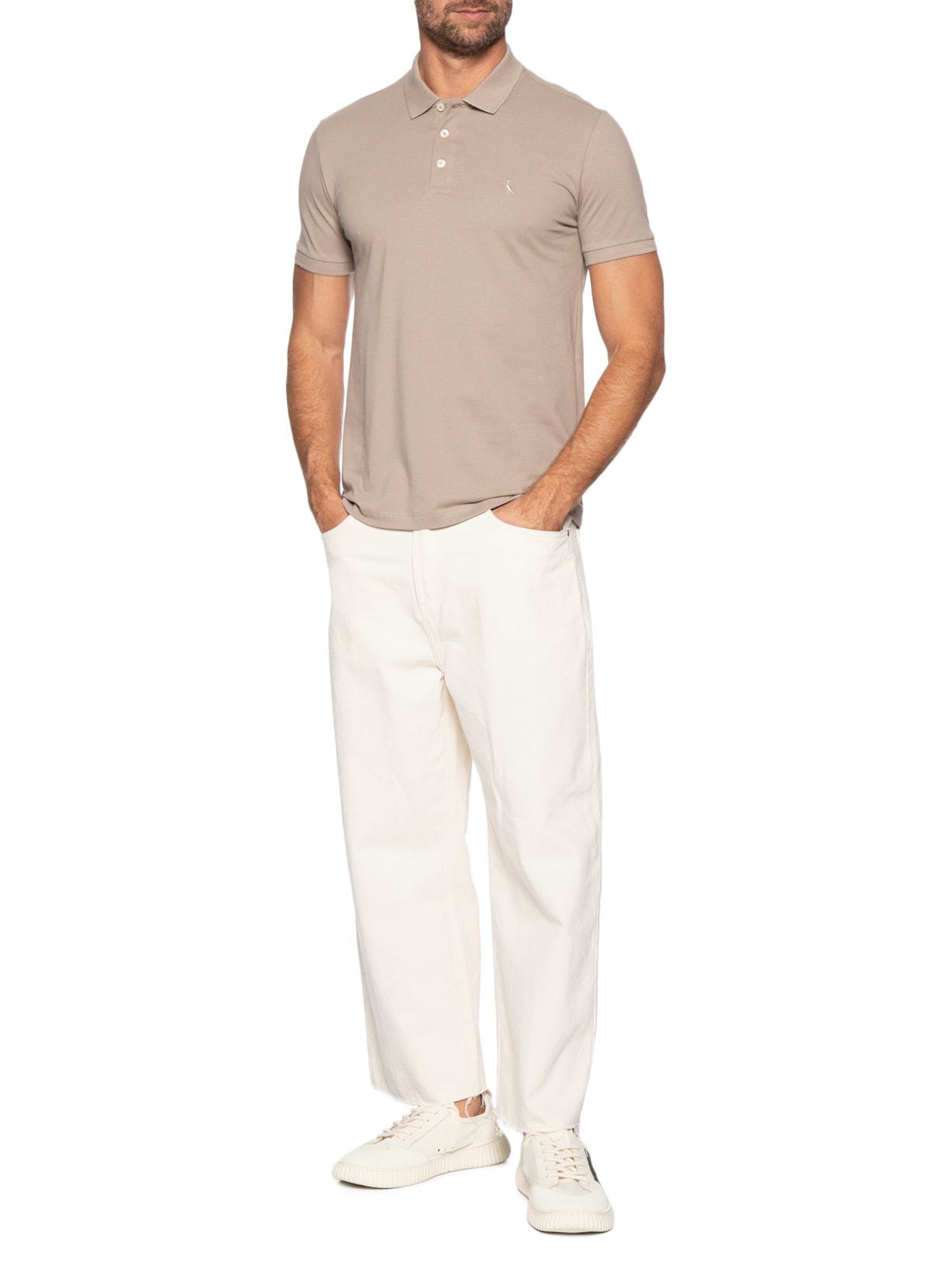 Polo Masculina Piquet Classica Cinza Reserva