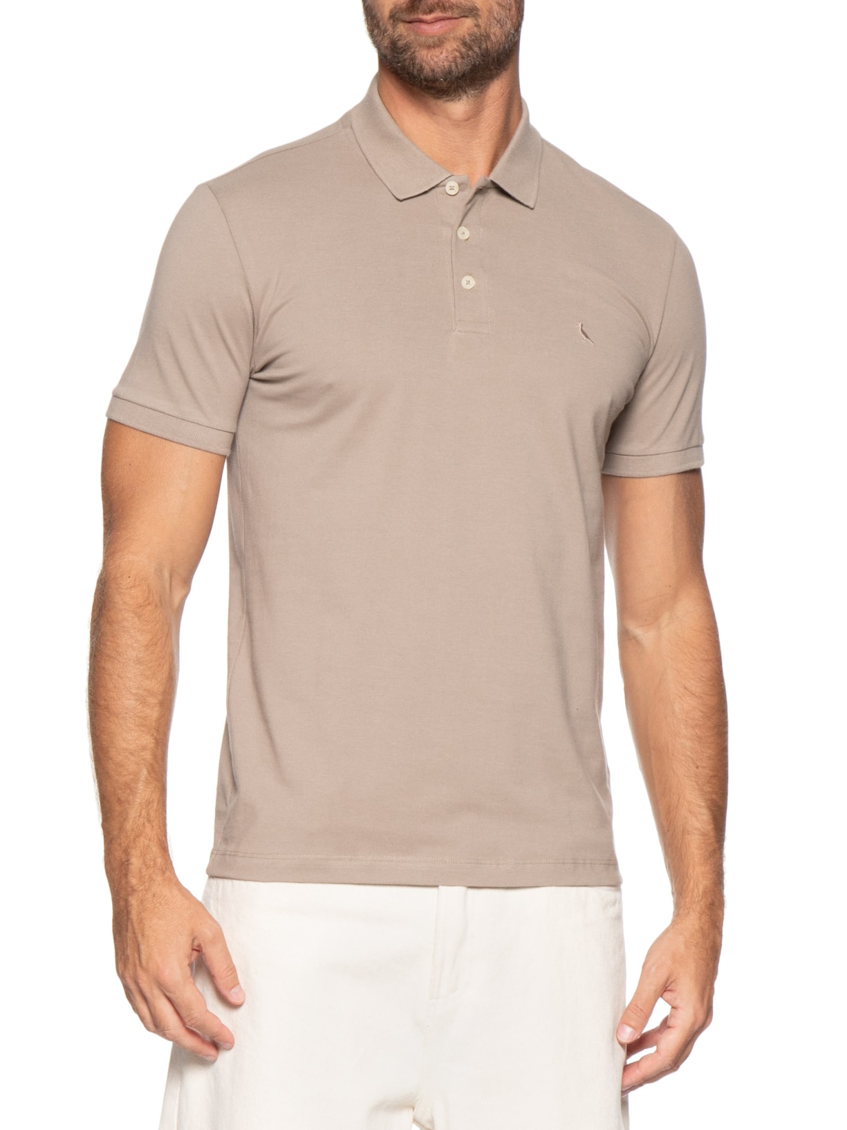 Polo Masculina Piquet Classica Cinza Reserva