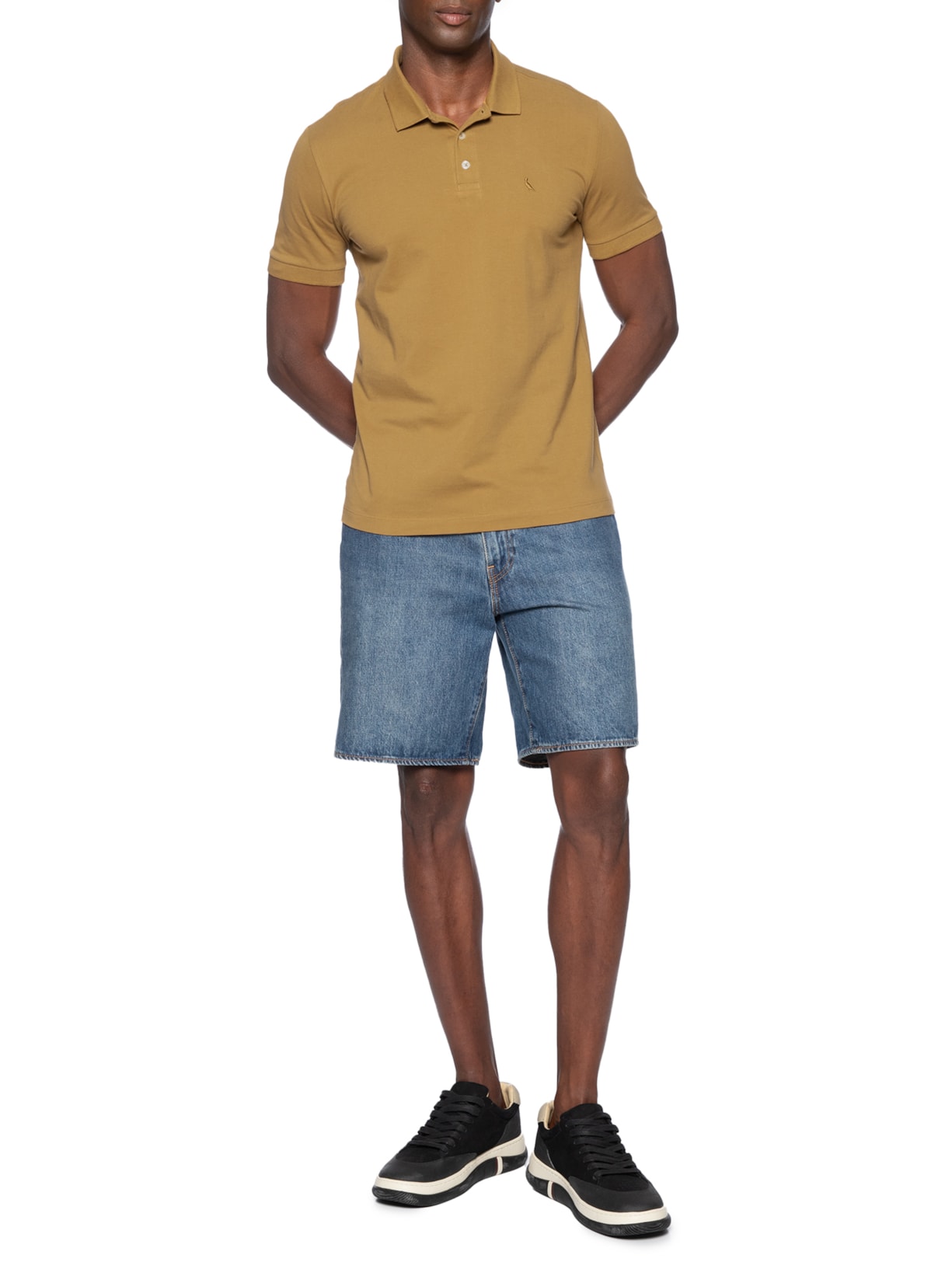 Polo Masculina Piquet Clássica Marrom Reserva