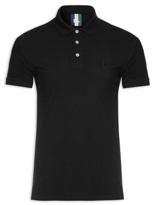 Polo Masculina Piquet Clássica - Preto