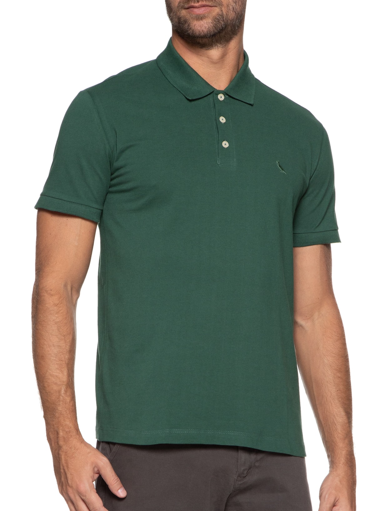 Polo Masculina Piquet Clássica Verde Reserva
