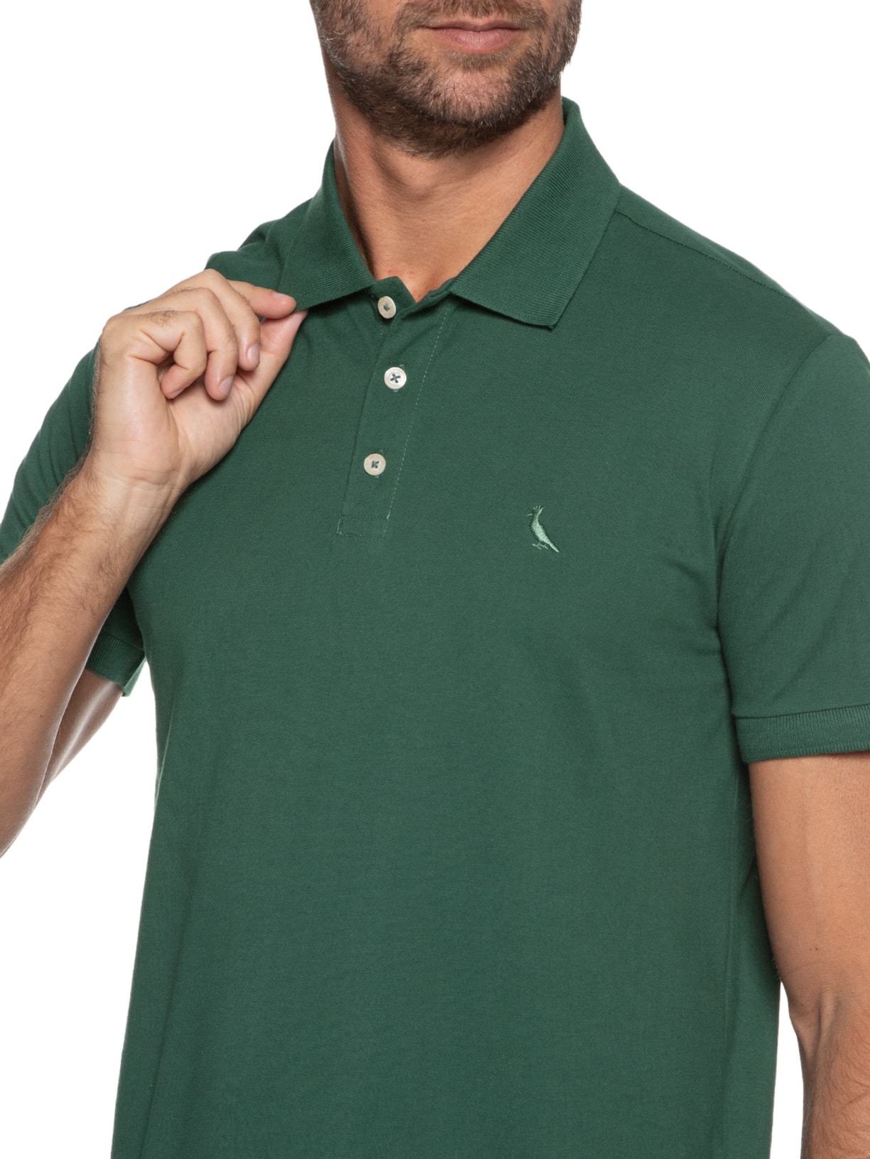 Polo Masculina Piquet Clássica Verde Reserva