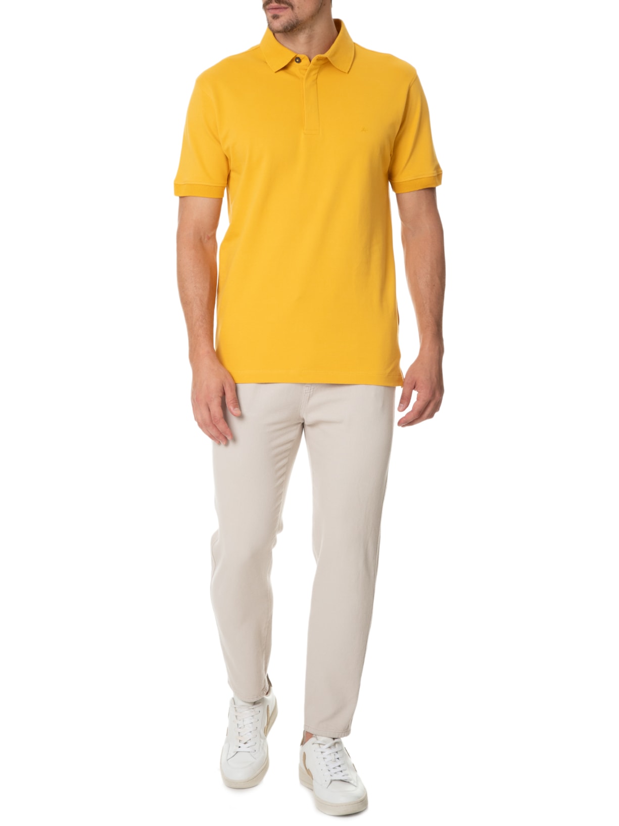 Polo Masculina Piquet Colorfix Amarelo Aramis
