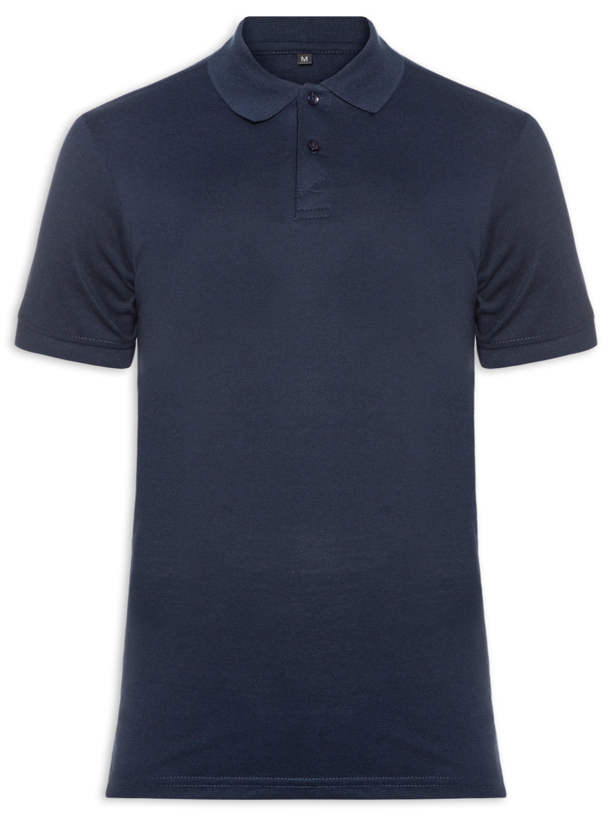 Polo Masculina Piquet Com Botão Básica - Azul