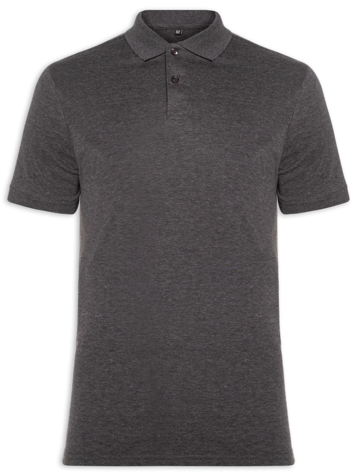 Polo Masculina Piquet Com Botão Básica Cinza Basiq Men