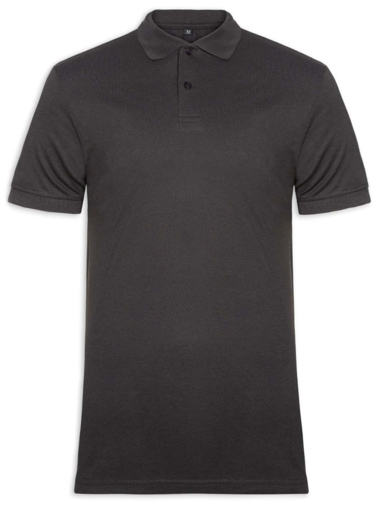Polo Masculina Piquet Com Botão Básica - Cinza