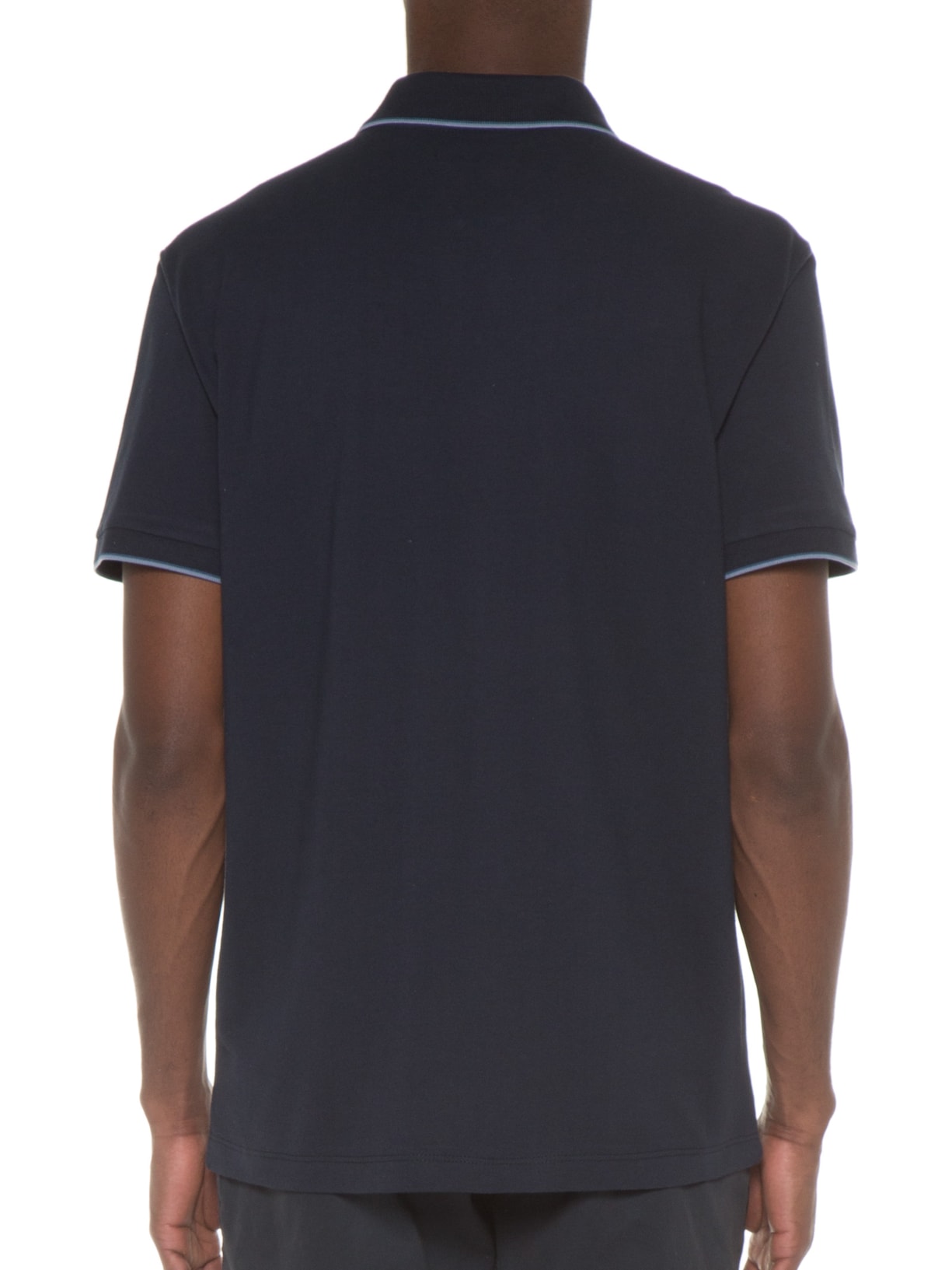 Polo Masculina Piquet Com Frisos Sport Manga Curta Azul Richards