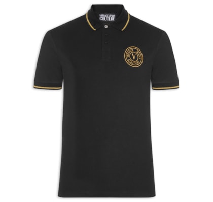 Polo Masculina Piquet Cotton - Preto