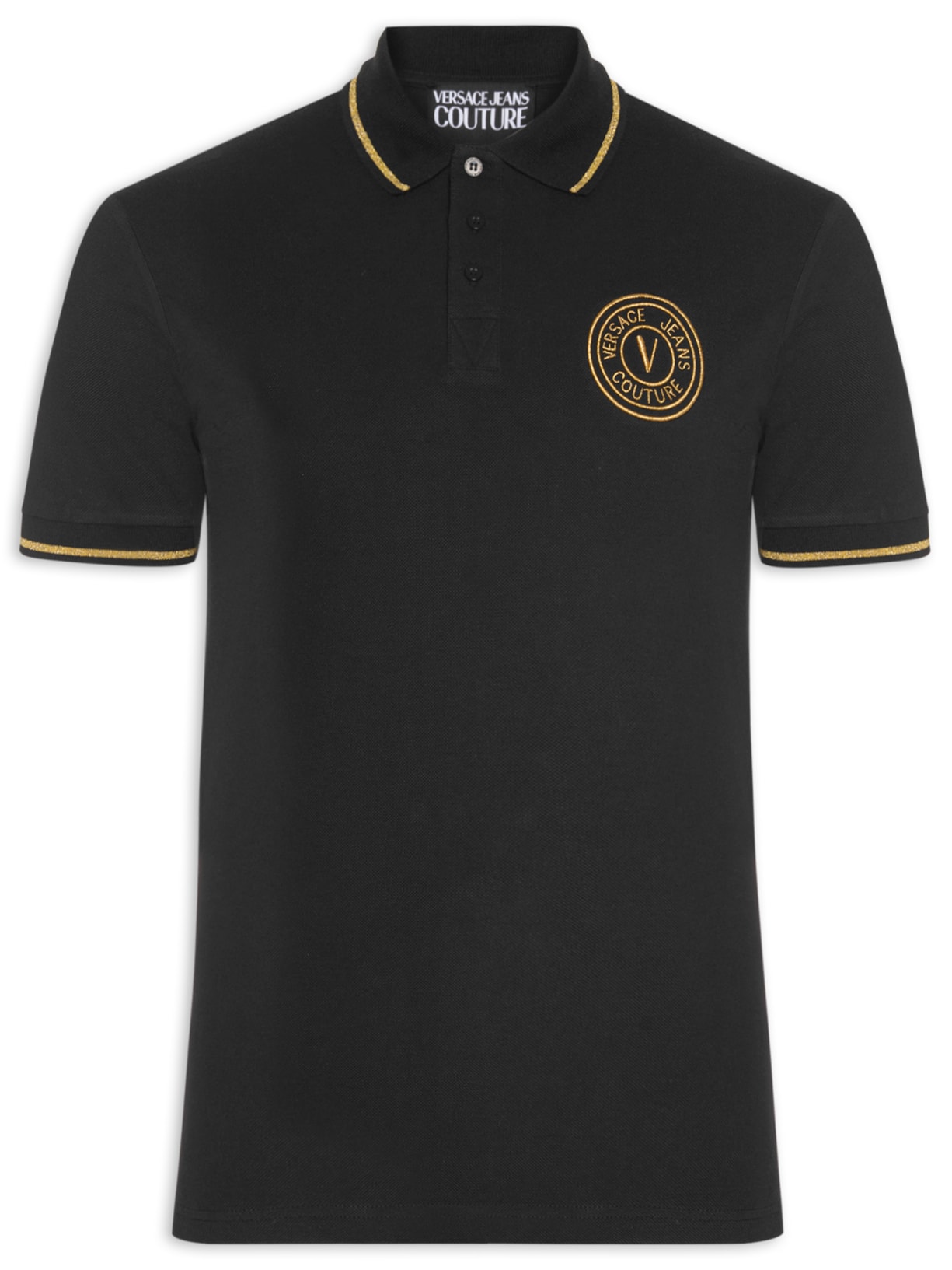 Polo Masculina Piquet Cotton - Preto