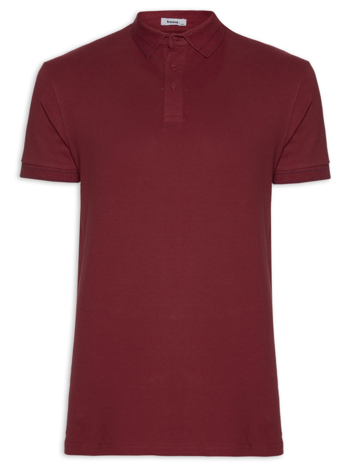 Polo Masculina Piquet Detalhe Em Friso - Vermelho