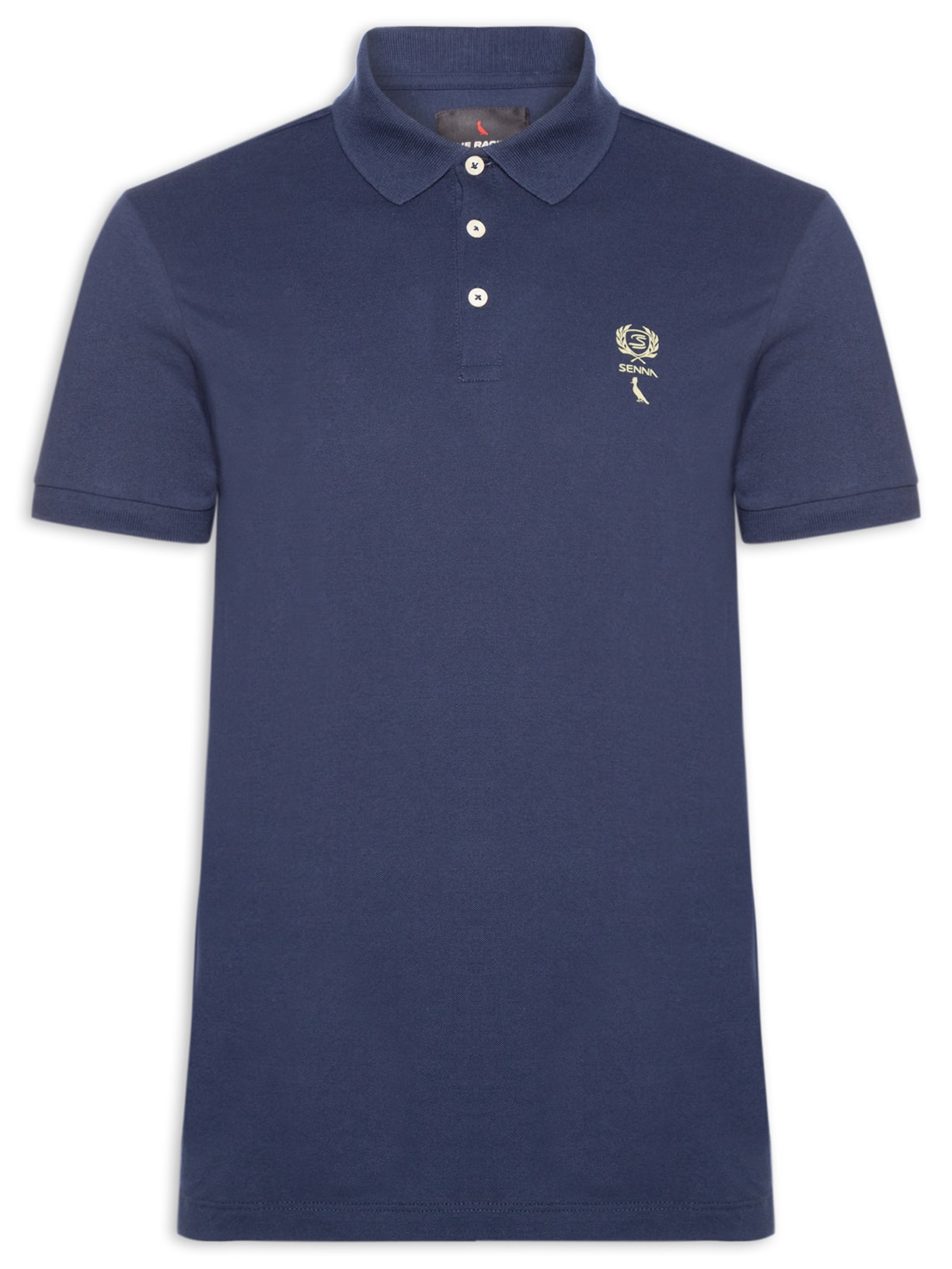 Polo Masculina Piquet Dupla Senna Azul Reserva