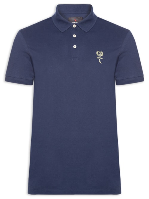 Polo Masculina Piquet Dupla Senna - Azul