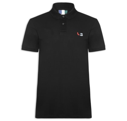 Polo Masculina Piquet Dupla Senna - Preto