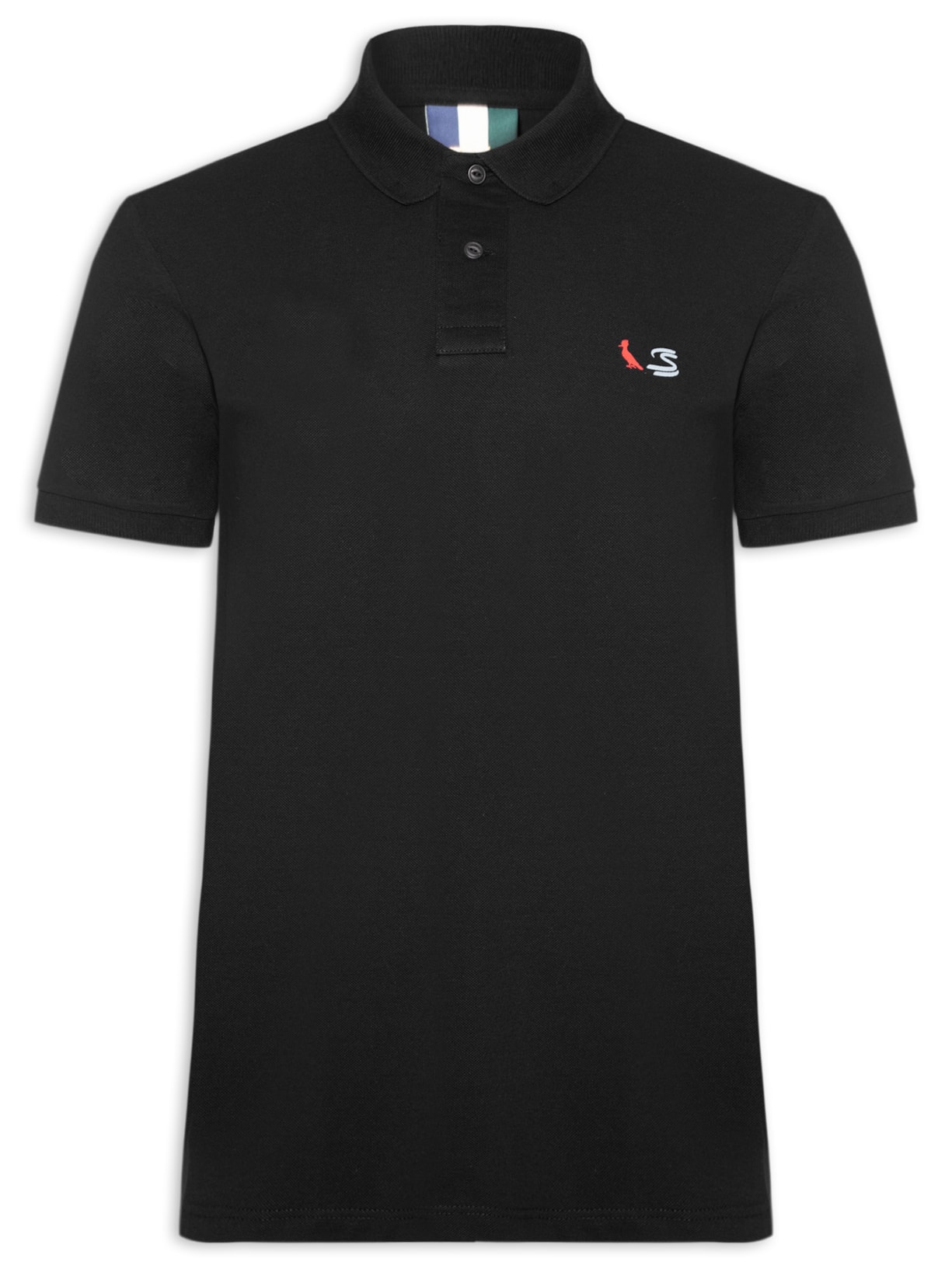 Polo Masculina Piquet Dupla Senna - Preto