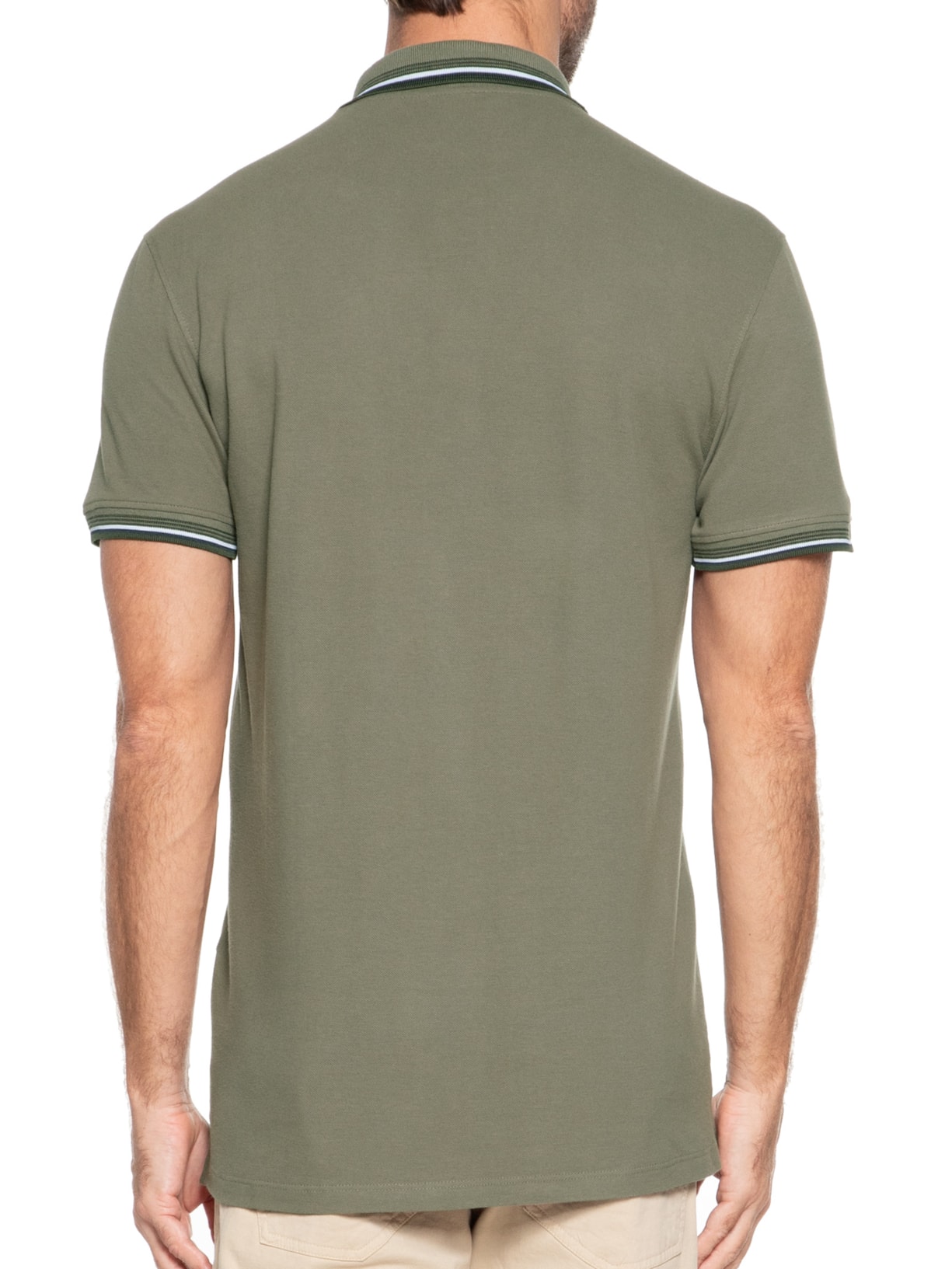 Polo Masculina Piquet Duplo 6 frisos Verde  Aramis