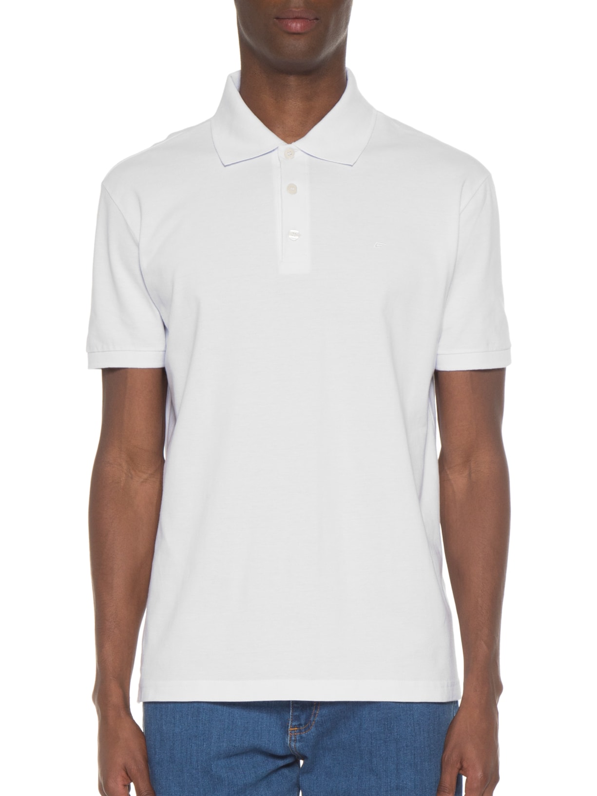 Polo Masculina Piquet Easa Classic Manga Curta Branco Ellus