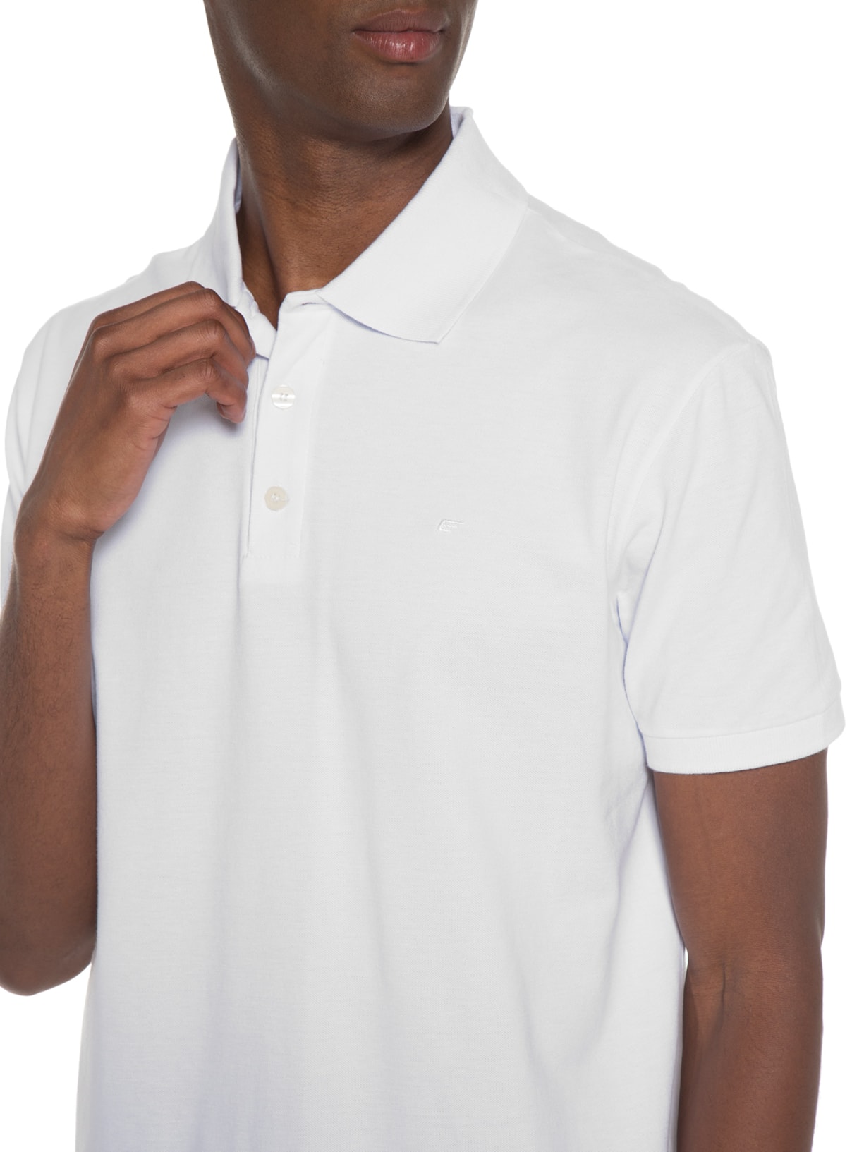 Polo Masculina Piquet Easa Classic Manga Curta Branco Ellus