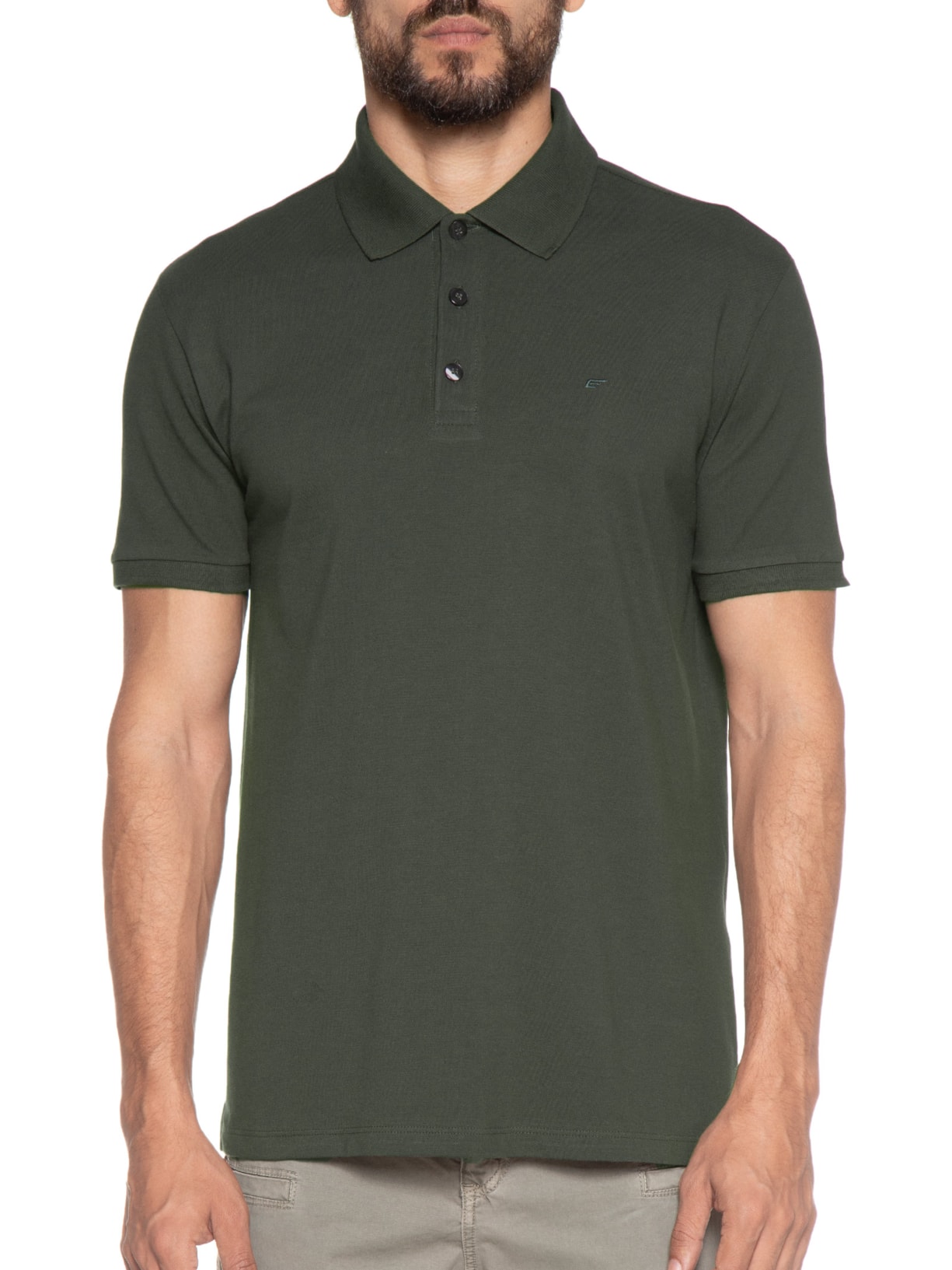 Polo Masculina Piquet Easa Classic Verde Ellus