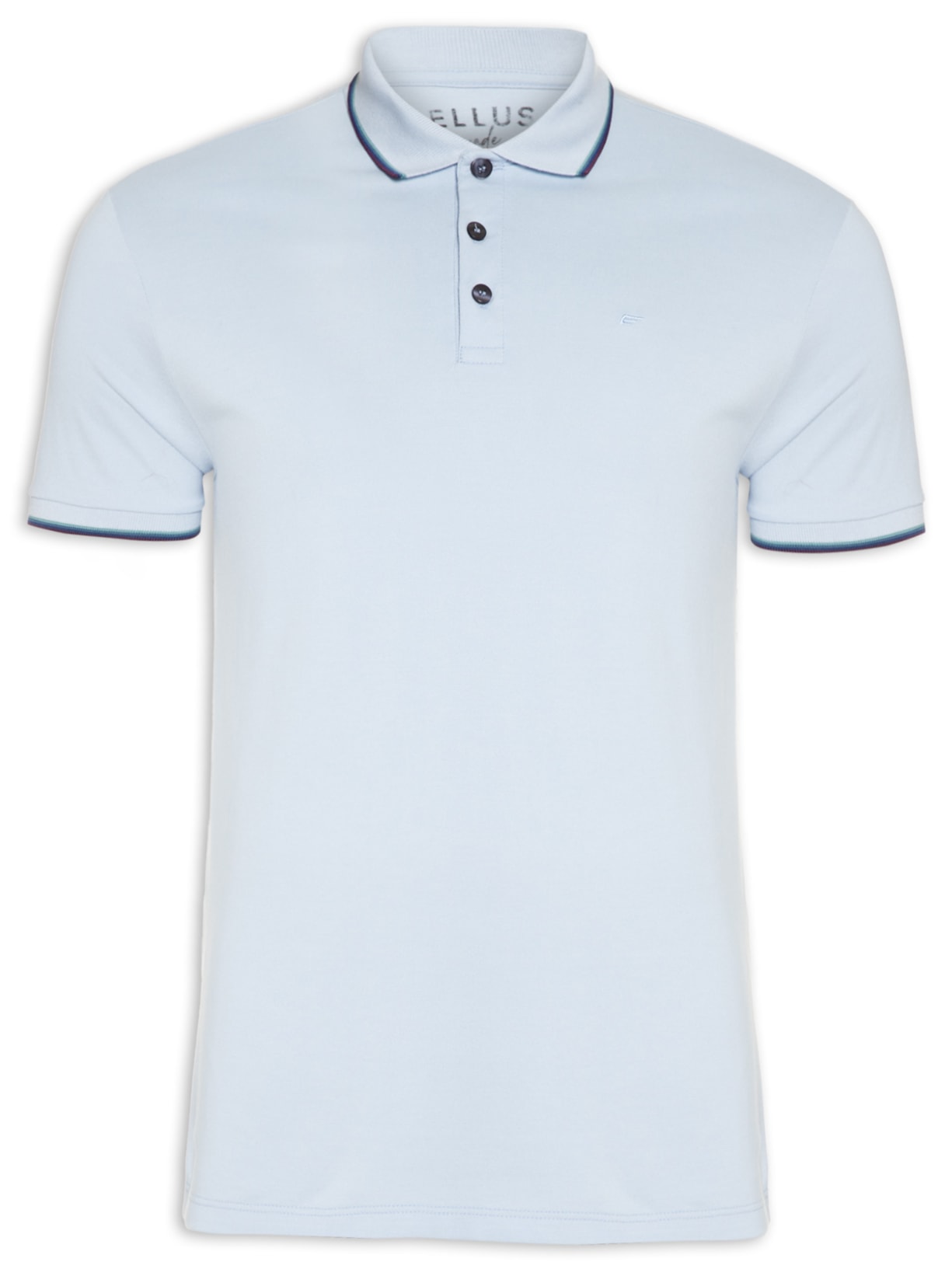 Polo Masculina Piquet Easa Frisos Classic Manga Curta - Azul