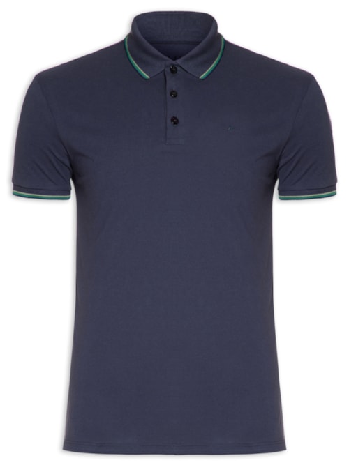 Polo Masculina Piquet Easa Frisos Classic Manga Curta - Roxo